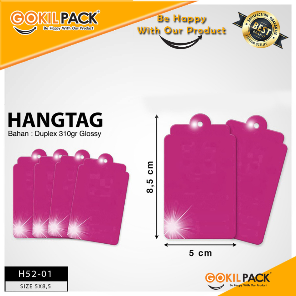 Hangtag Pink | Hangtag Serbaguna | Duplex | 5x8.5 Hangtag Murah | H52