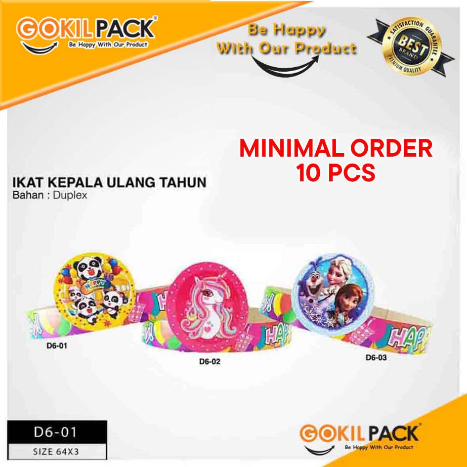 Ikat Kepala Ulang Tahun - Topi Lingkar - Topi Pesta Karakter – D6