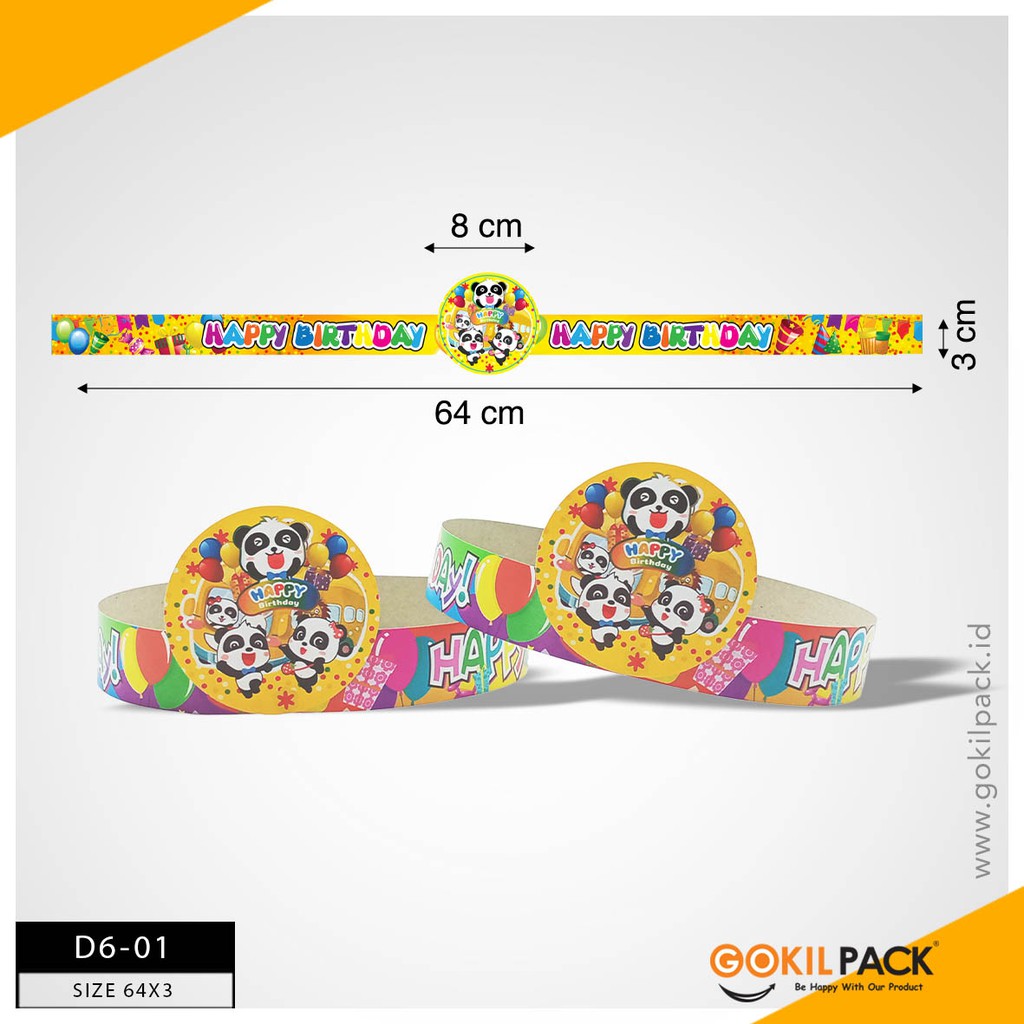 Ikat Kepala Ulang Tahun - Topi Lingkar - Topi Pesta Karakter – D6 - Image 2