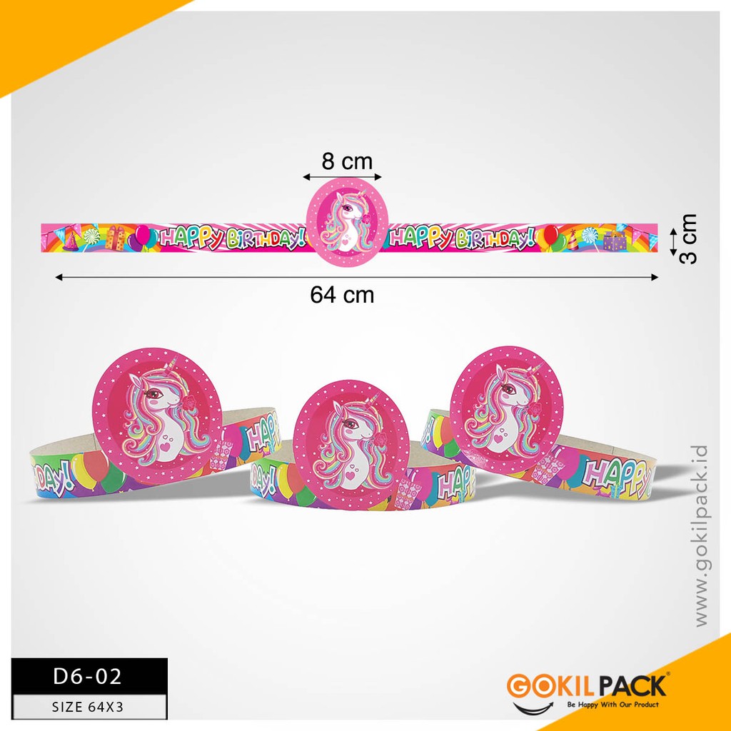 Ikat Kepala Ulang Tahun - Topi Lingkar - Topi Pesta Karakter – D6 - Image 3