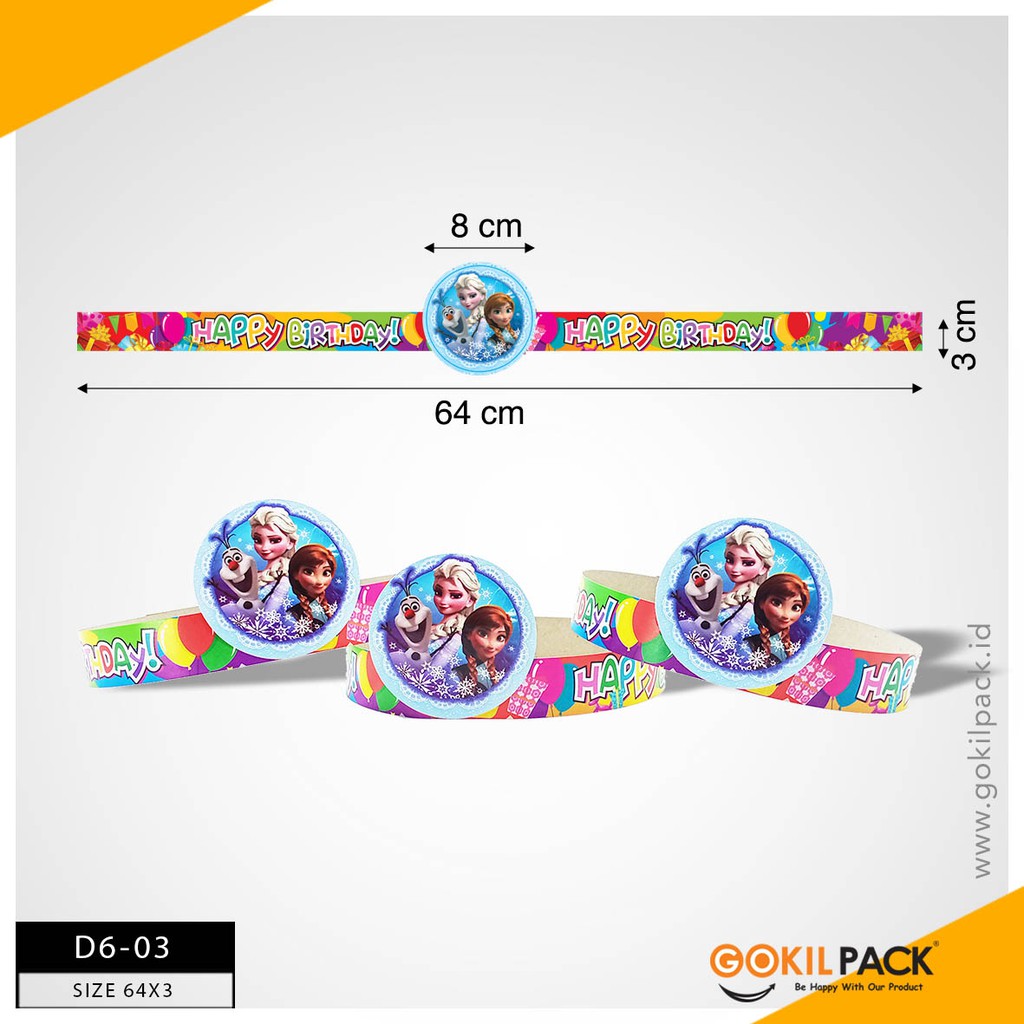 Ikat Kepala Ulang Tahun - Topi Lingkar - Topi Pesta Karakter – D6 - Image 4