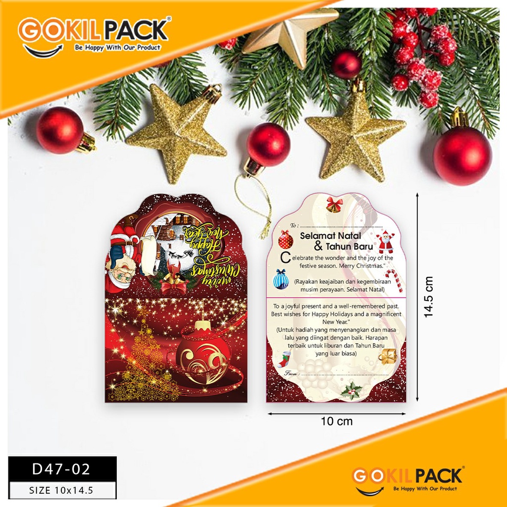 Kartu Ucapan Natal|Christmas Card|Kartu Hampers/Parcel Natal|D47 - Image 2