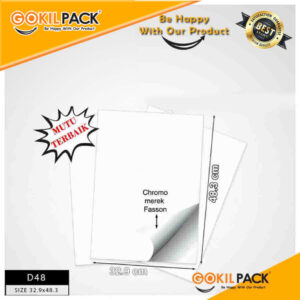 Kertas Sticker Chromo|Stiker Glossy|Fasson A3+ (32.9 cm x 48.3 cm)|D48