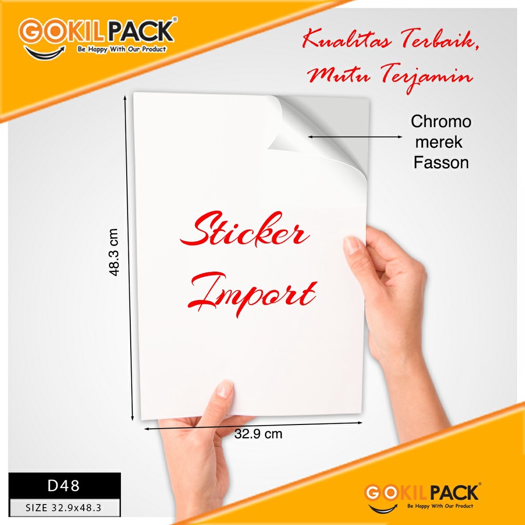 Kertas Sticker Chromo|Stiker Glossy|Fasson A3+ (32.9 cm x 48.3 cm)|D48 - Image 2