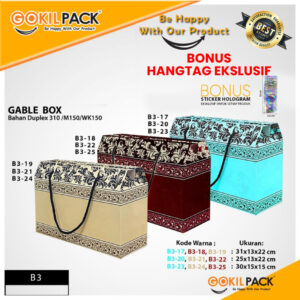 Kotak Kue - Gable Box - Box Marble - Souvenir Box - Kotak Packaging-B3-11
