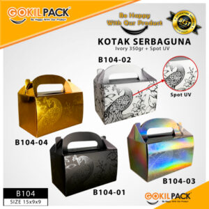 Kotak Hologram|Gable|Kue|Kado|Serbaguna|Hampers|Dus|Packaging|Box|B104