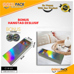 Kotak Hologram - Box Packaging Silver Hologram Mewah - Box Hadiah - C14