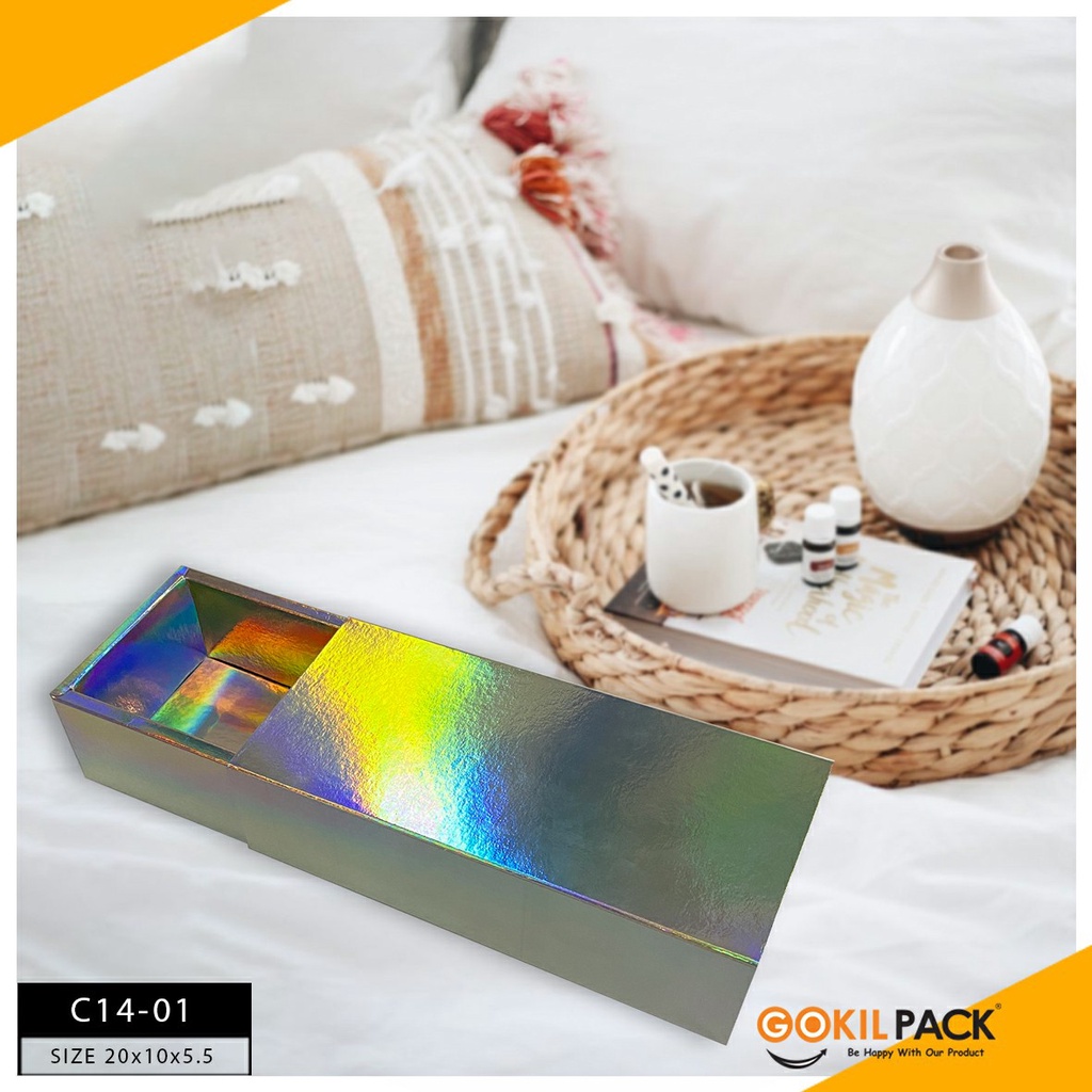 Kotak Hologram - Box Packaging Silver Hologram Mewah - Box Hadiah - C14 - Image 2