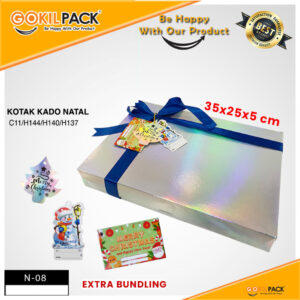Kotak Kado - Box Hologram Special Merry Christmas - Bundling Promo - N-08