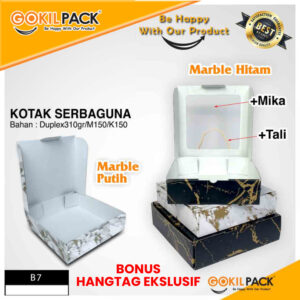 Box Kado - Packing Baju - Kotak Mika Marble - Dus Souvenir Hampers - 20x20x5 - B7 (06-07)