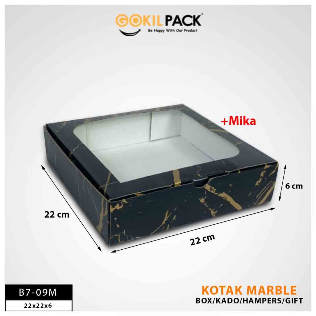 HOLOBOX Kotak Kado Baju B7 - Kotak Mika Marble - Kotak Souvenir 25x25x7 cm - Bahan Duplex 310GR/M150 - Motif Marble - Foto Plastik - FREE HANGTAG EKSLUSIF - Image 7