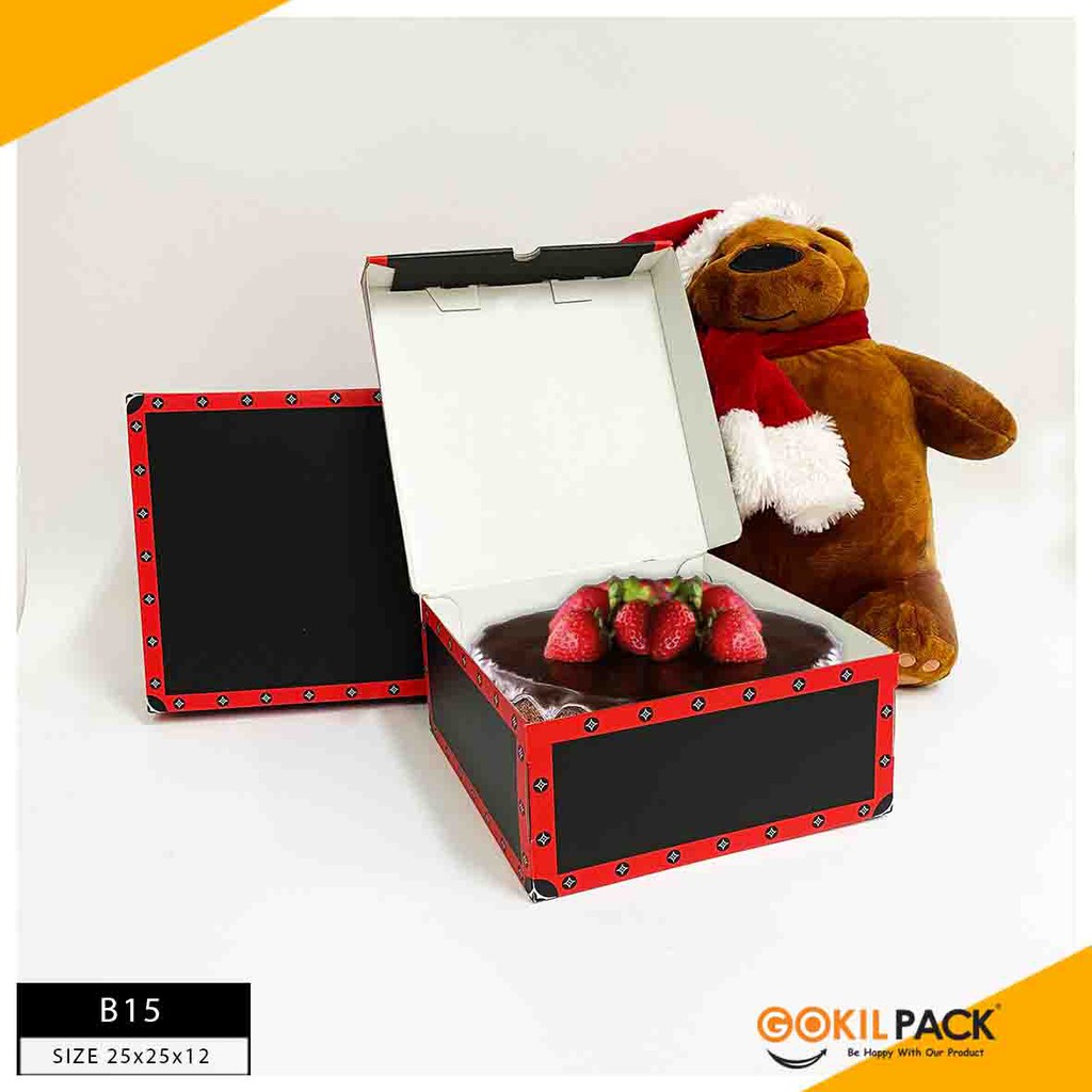 Kotak Kue|Cake|Kado|Hadiah|Serbaguna|Dus|Box|Packaging|25X25X12|B15 - Image 2