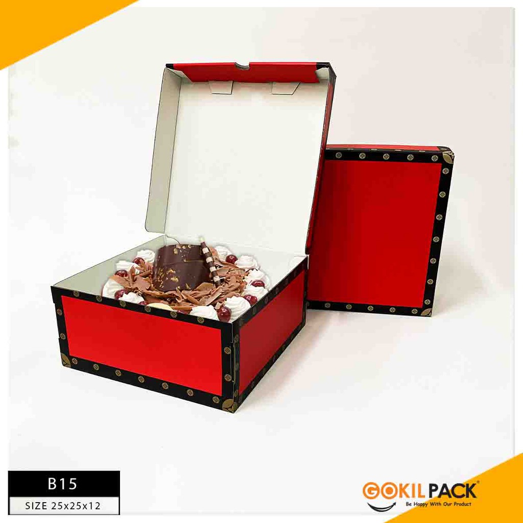 Kotak Kue|Cake|Kado|Hadiah|Serbaguna|Dus|Box|Packaging|25X25X12|B15 - Image 3