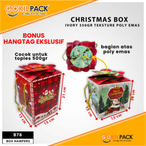 Kotak Kue|Kotak NatalBox Hampers|Toples 500gr|Dus|Box Packaging|B78
