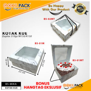 Kotak Kue / Cake Box / Hampers Box Marble Mika/ Packaging Kue / 22x22x10 / B5M