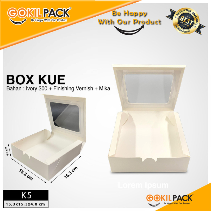 Kotak Kue Mika - Dus Kue Jendela Mika - Kotak Pie / Brownies - K5-01