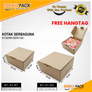 Kotak Kue | Dus Kue | Kotak Serbaguna | Kotak Murah Kraft 20X20X5 I A1-13
