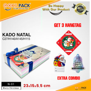 Kotak kado - Box Hologram Hadiah Natal - Beli 1 dapat 6 - N-01