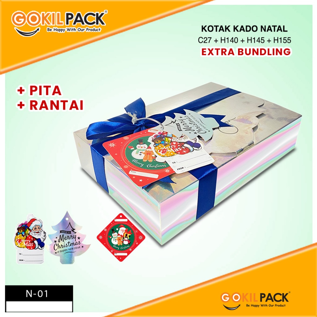 Kotak kado - Box Hologram Hadiah Natal - Beli 1 dapat 6 - N-01 - Image 2