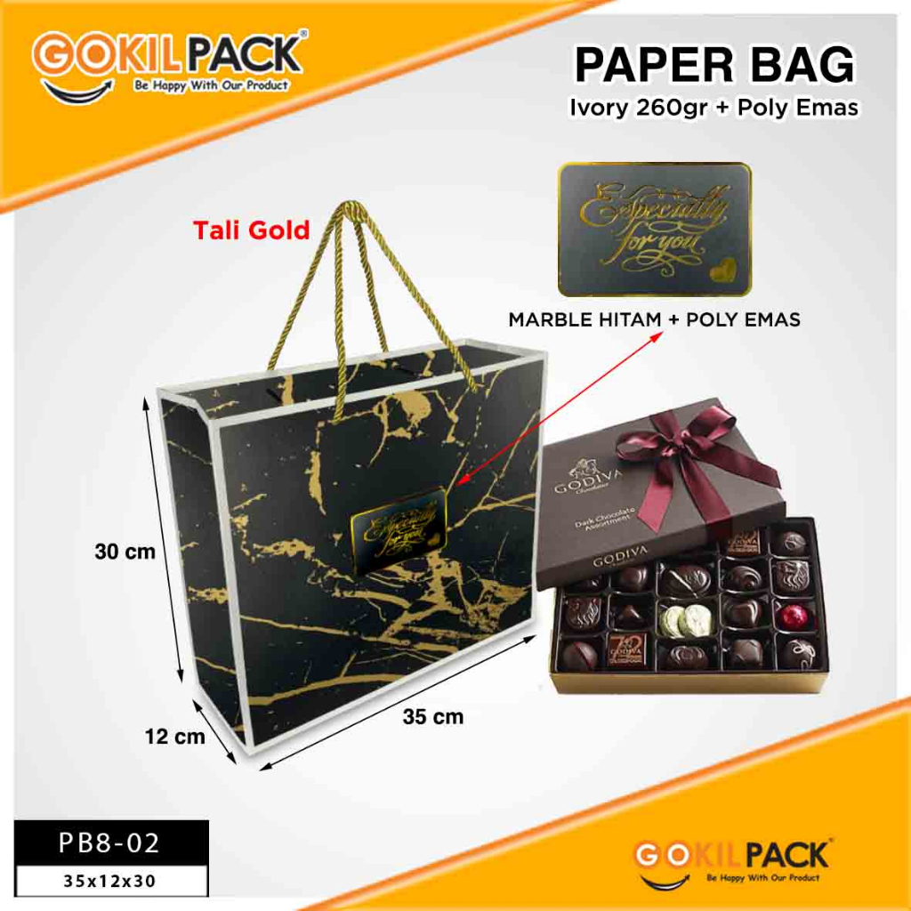 Paper Bag Rose Marble - Tas Hadiah aestetic kado ulang tahun jumbo - PB8 - Image 3
