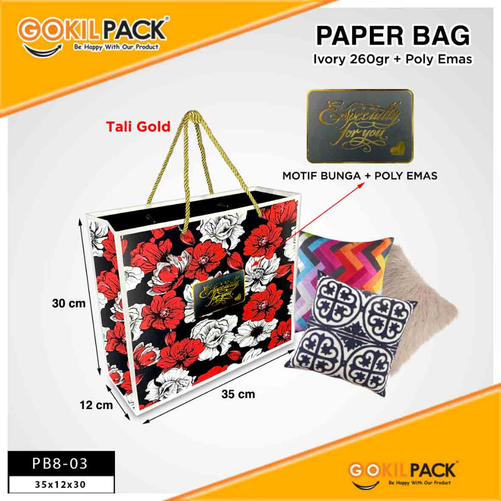 Paper Bag Rose Marble - Tas Hadiah aestetic kado ulang tahun jumbo - PB8 - Image 4