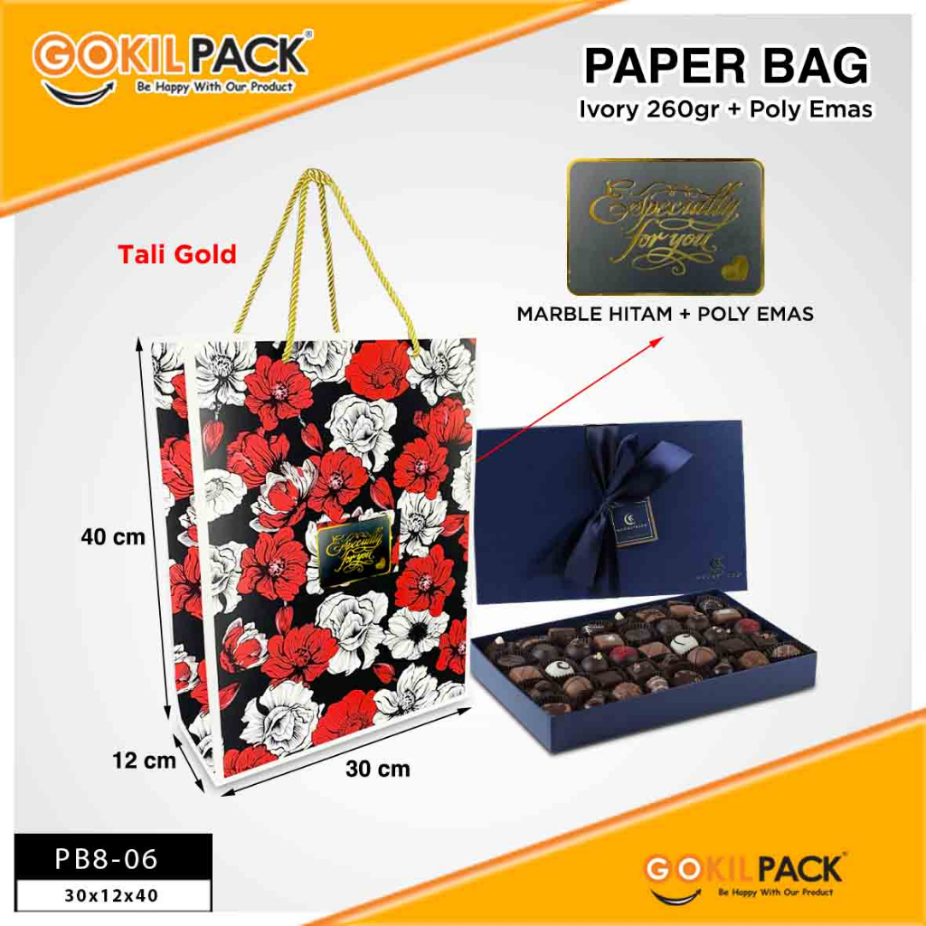 Paper Bag Rose Marble - Tas Hadiah aestetic kado ulang tahun jumbo - PB8 - Image 6
