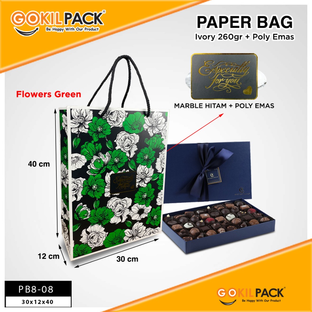 Paper Bag Rose Marble - Tas Hadiah aestetic kado ulang tahun jumbo - PB8 - Image 7