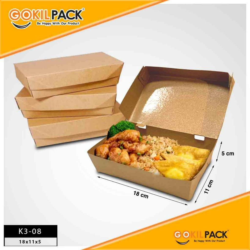 Lunch Box | Food Pail | Kotak Makan | Kraft | Murah 10.5x9x6.5  Kotak Nasi | Rice Box I K3-03 - Image 3