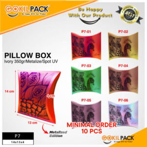 Pillow Box hologram - Kotak kado Souvenir Gift Box - P7