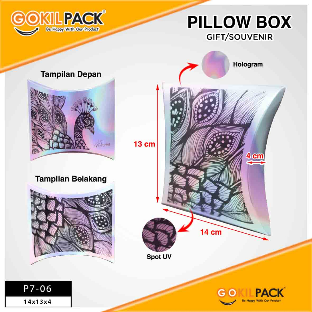 Pillow Box hologram - Kotak kado Souvenir Gift Box - P7 - Image 6