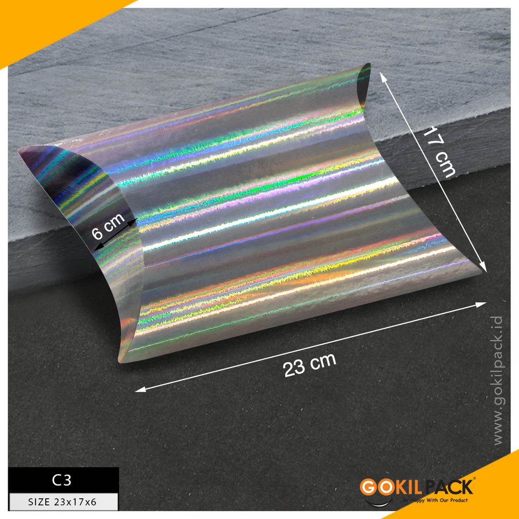 Pillow Box – Kotak Souvenir – Gift Box Hologram 23x17x6 | C3 - Image 2