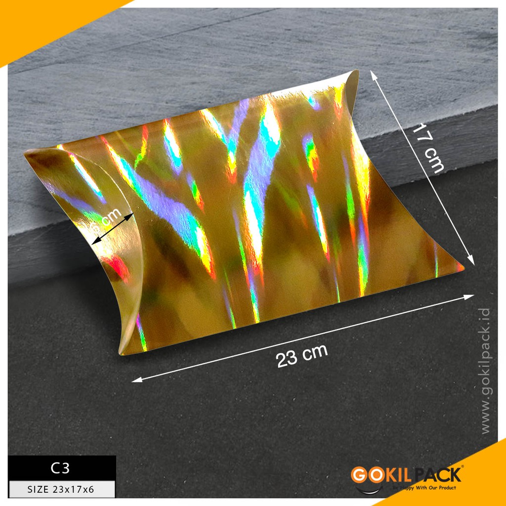 Pillow Box – Kotak Souvenir – Gift Box Hologram 23x17x6 | C3 - Image 3