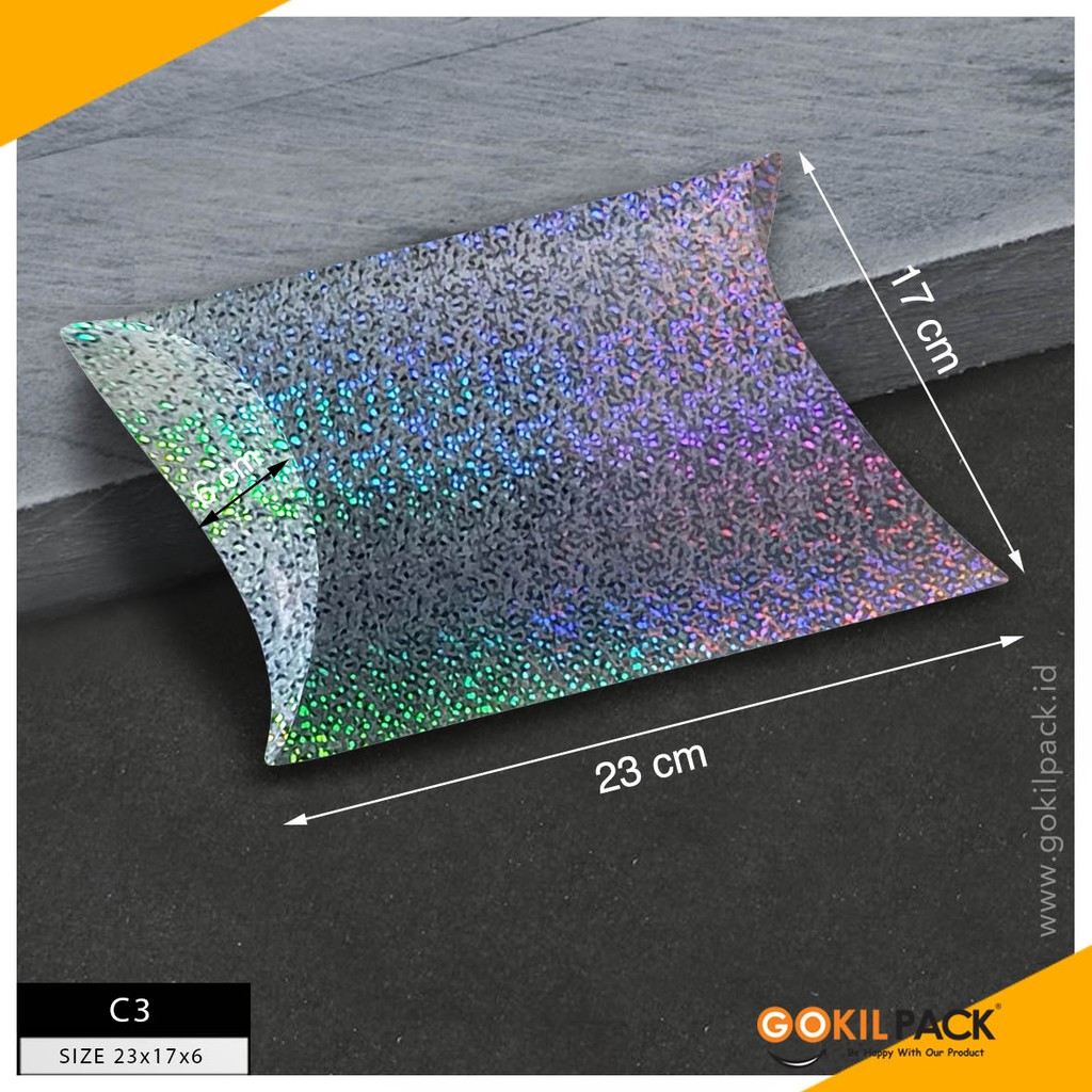Pillow Box – Kotak Souvenir – Gift Box Hologram 23x17x6 | C3 - Image 4