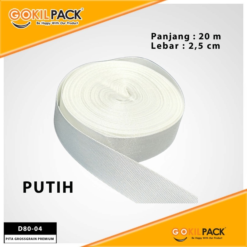 Pita Grosgrain Kado 1 Inch 2.5 cm Panjang 20 Meter D80 Satin Ribbon untuk Kado dan Bucket| D80 - Image 2