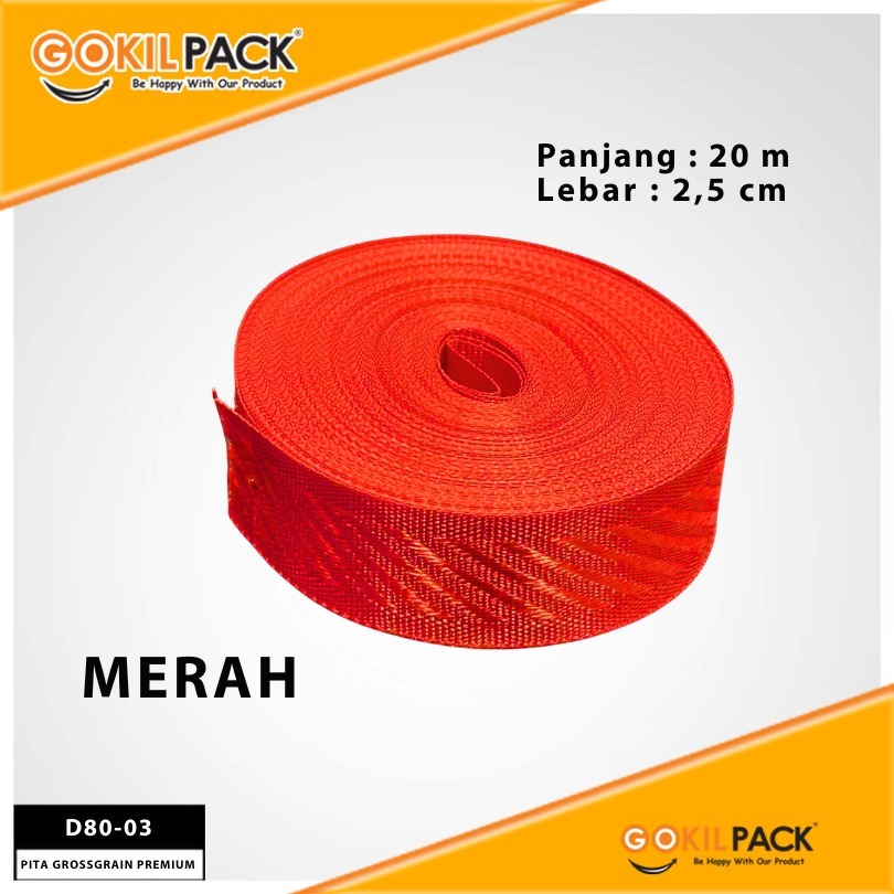 Pita Grosgrain Kado 1 Inch 2.5 cm Panjang 20 Meter D80 Satin Ribbon untuk Kado dan Bucket| D80 - Image 3