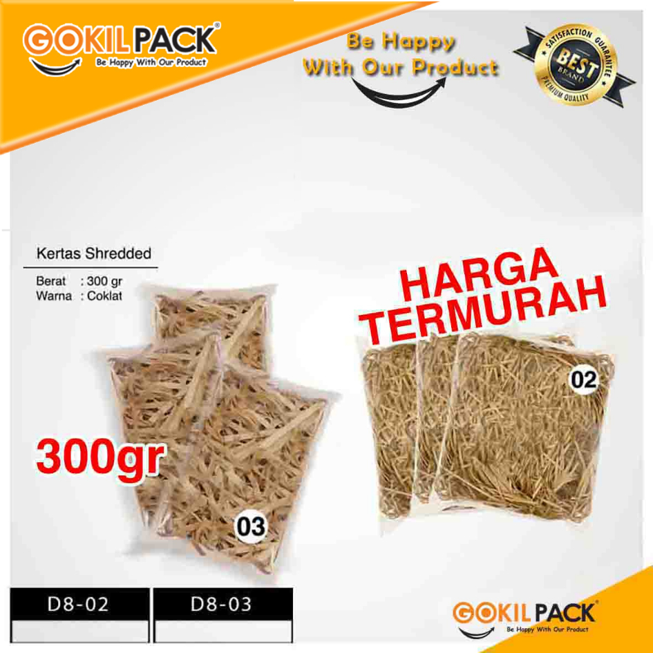 Gift Box Filler Shredded Paper | Kertas Cacah | Kertas Serut | Murah | 300 gr Isi Packing D8-01