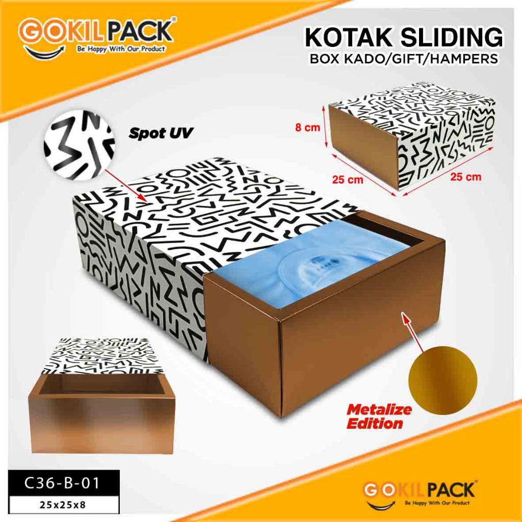 Slide Box Packaging - Kotak Kado Sliding Box Premium - C36 - Image 2