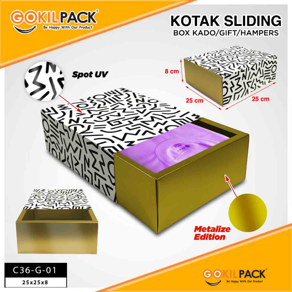 Slide Box Packaging - Kotak Kado Sliding Box Premium - C36 - Image 3