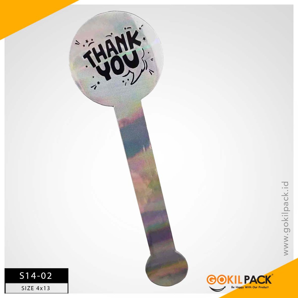 Sticker Bulat Panjang Hologram - Sticker Laminating Silver 13x4 | S14 - Image 3
