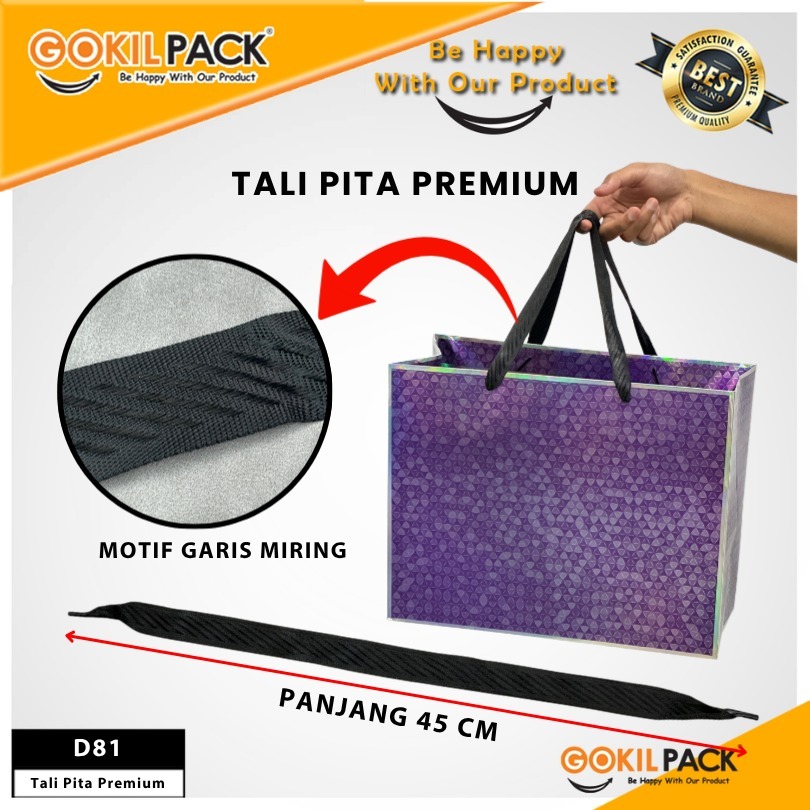 Tali Pita Grosgrain  2.5 cm Panjang 45 Meter | Tali Paperbag|D81