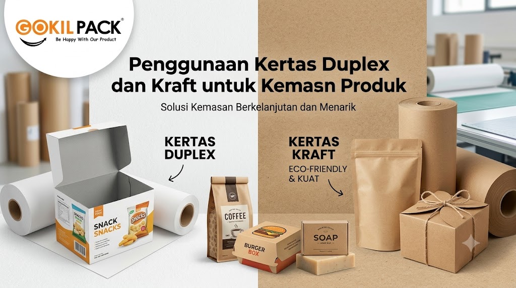 Contoh penggunaan kertas duplex dan kraft untuk kemasan produk
