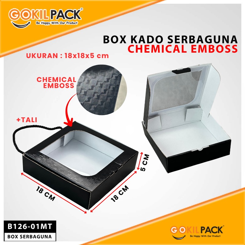 Kotak Kado Hampers Baju / Box Mika Chemical embos / Dus Souvenir / 18x18x5 / B126 - Image 3