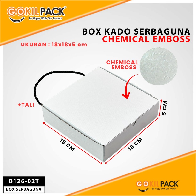 Kotak Kado Hampers Baju / Box Mika Chemical embos / Dus Souvenir / 18x18x5 / B126 - Image 6