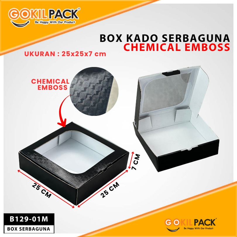 Kotak Kado Hampers Baju / Box Mika Chemical embos / Dus Souvenir / 25X25X7 / B129 - Image 3