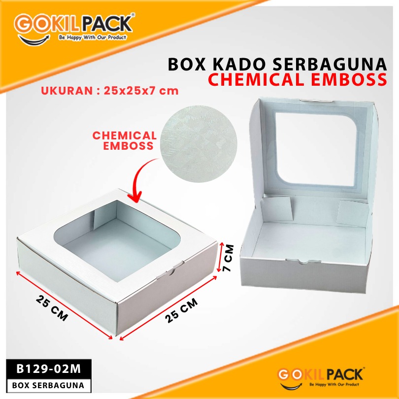Kotak Kado Hampers Baju / Box Mika Chemical embos / Dus Souvenir / 25X25X7 / B129 - Image 4