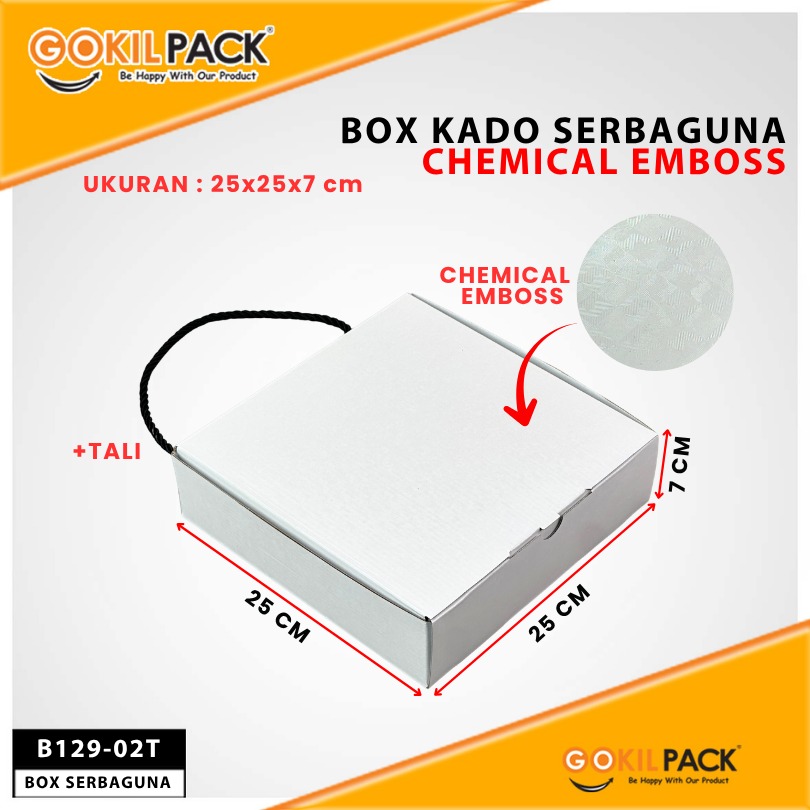 Kotak Kado Hampers Baju / Box Mika Chemical embos / Dus Souvenir / 25X25X7 / B129 - Image 5