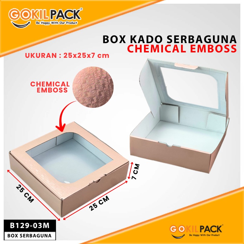 Kotak Kado Hampers Baju / Box Mika Chemical embos / Dus Souvenir / 25X25X7 / B129 - Image 7