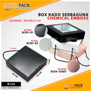 Kotak Kado Hampers Baju / Box Mika Chemical embos / Dus Souvenir / 25X25X7 / B129