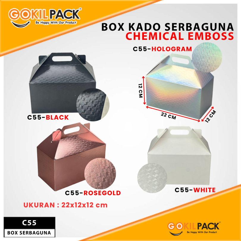 Handle Chemical Embos|Kotak Serbaguna|Hampers|22x12x12cm|C55