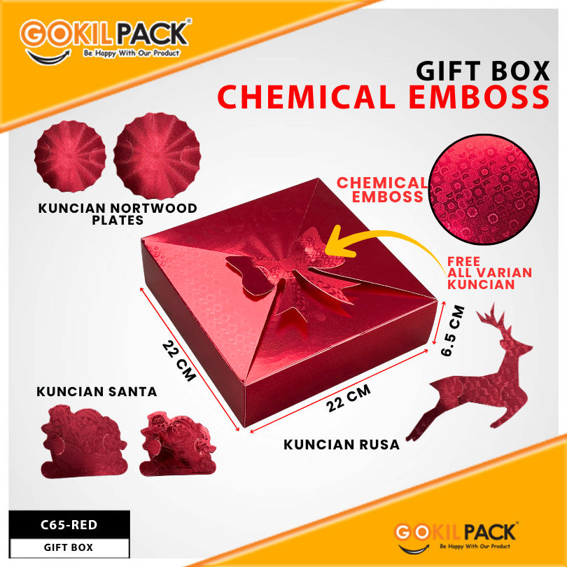 Box Natal / Kotak Kue Merry Christmas / Gift Box Natal Ekslusif / 22x22x6,5cm / C65 - Image 2